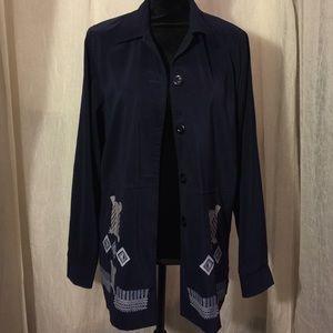 Navy  Light Jacket with Tribal Designs